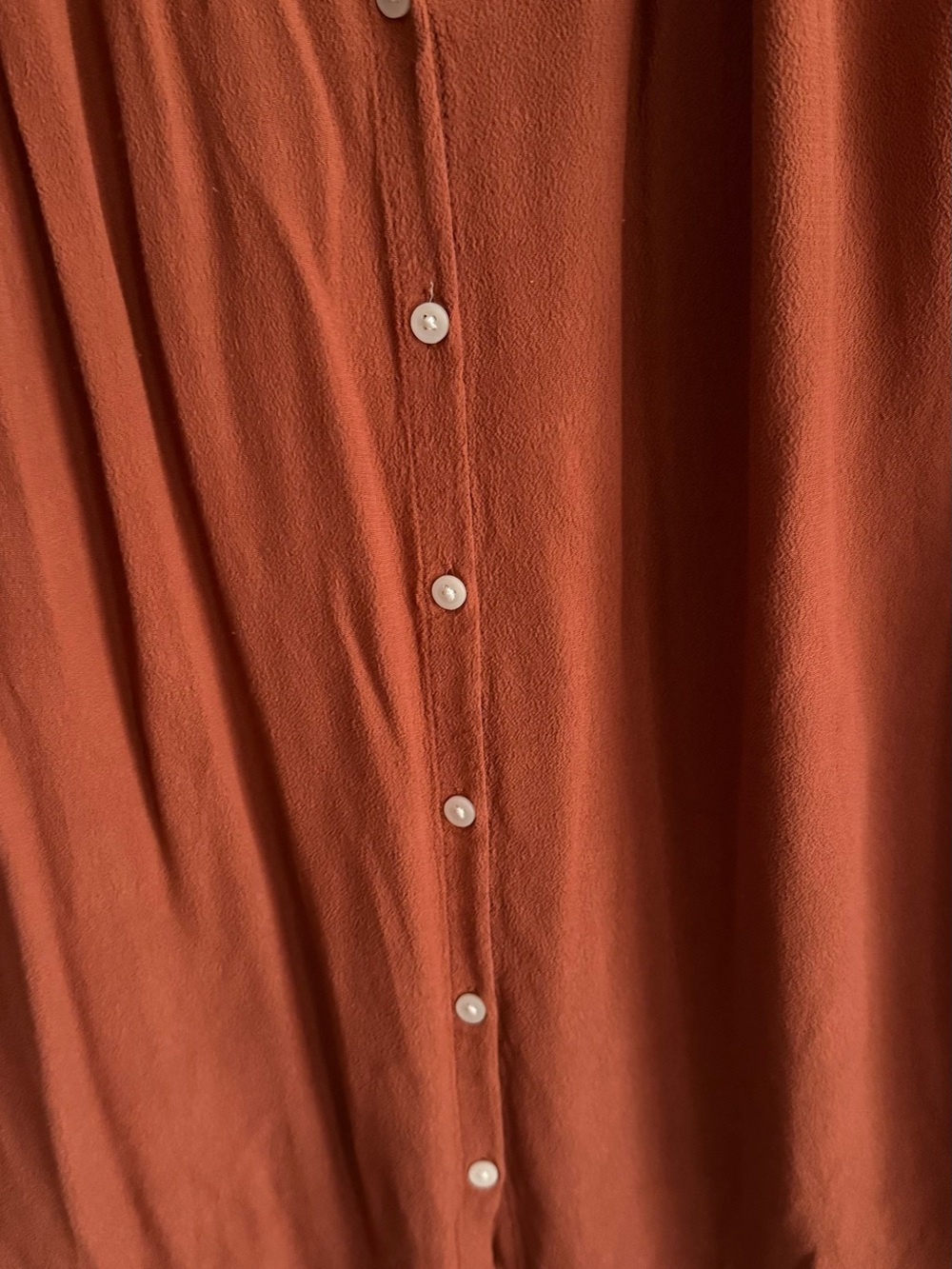 Madewell Burnt Orange Button-Front Shirt - Picture 3 of 4